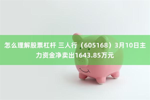 怎么理解股票杠杆 三人行（605168）3月10日主力资金净卖出1643.85万元