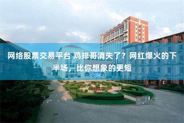 网络股票交易平台 鸡排哥消失了？网红爆火的下半场，比你想象的更短
